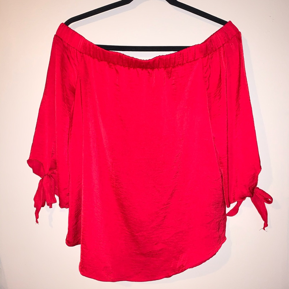 Red Off The Shoulder Blouse